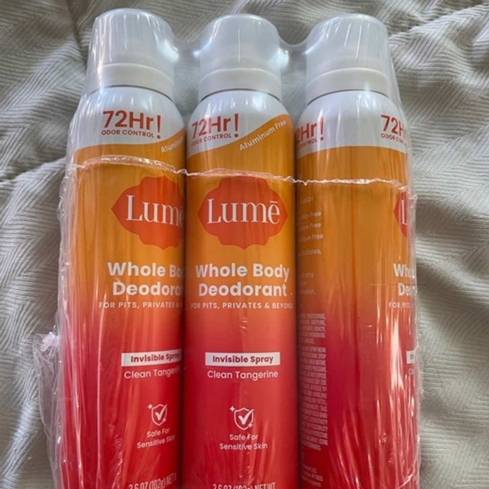 NEW Lume Whole Body Deodorant in Clean Tangerine-Lot Of 3